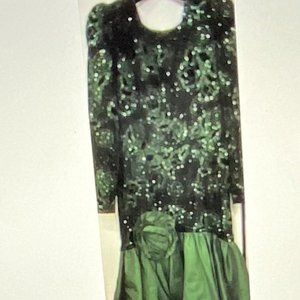 Super Party Dress/Satin & Velvet Sparkle Size 9-10